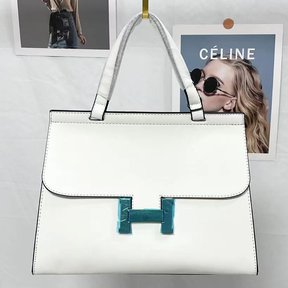 Hermes H letter logo Women's shopping handbag shoulder bag messenger bag