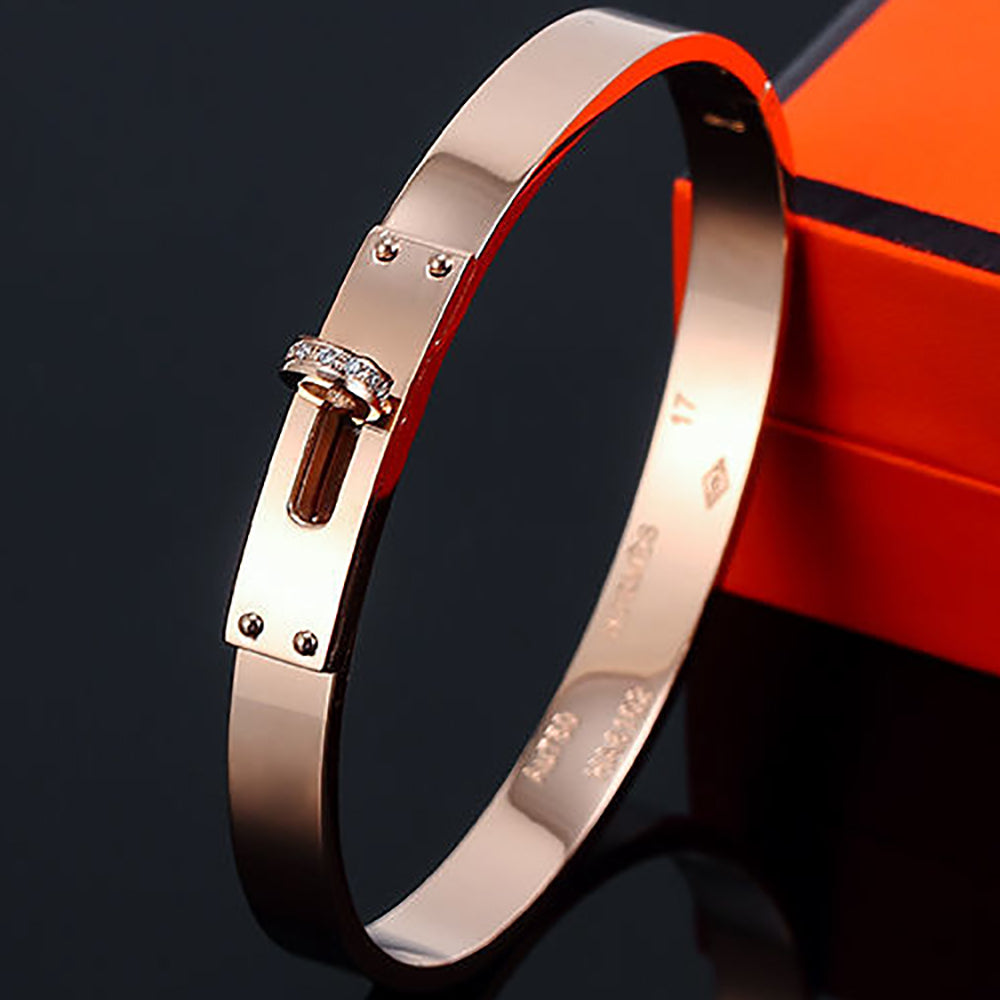 Hermes letter H bracelet with diamond fashion trend bracelet new stainless titanium jewelry