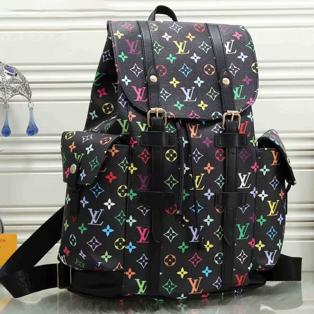 LV Louis Vuitton Cute Pattern Leather Travel Bag Backpack Daypac