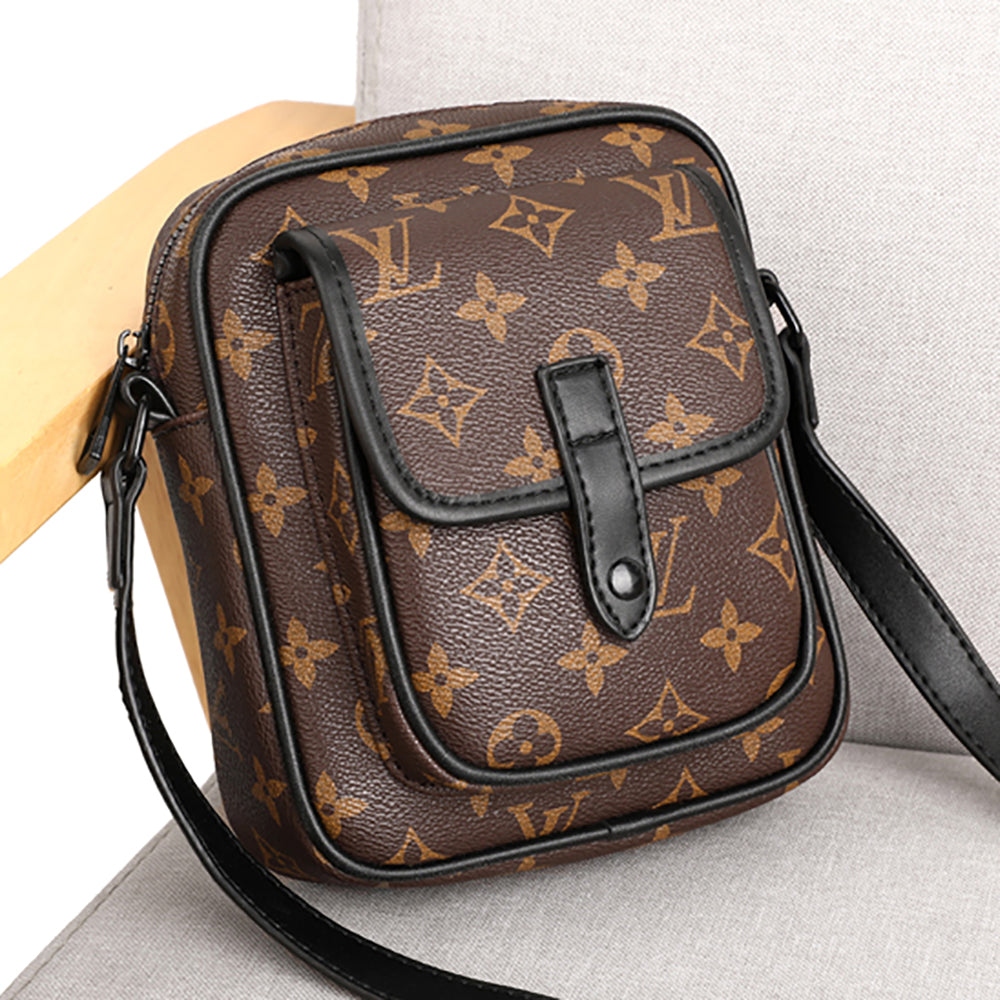 LV Louis Vuitton full printed letter logo men's women's zipper shoulder bag messenger bag