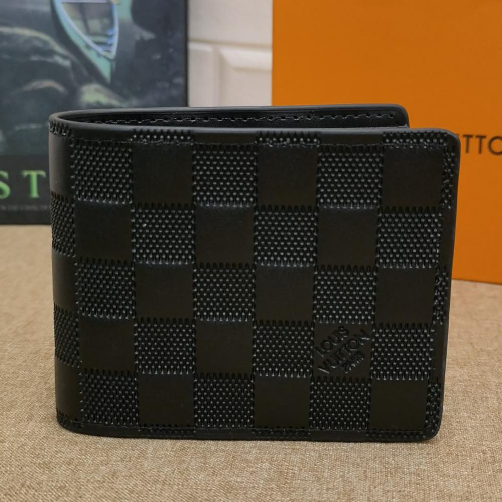 LV Louis vuitton New Letter Print Flap Wallet Men's Square C