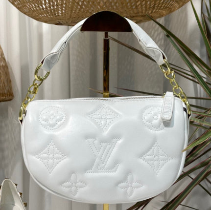 LV Louis Vuitton Women Leather Crossbody Satchel Shoulder Bag