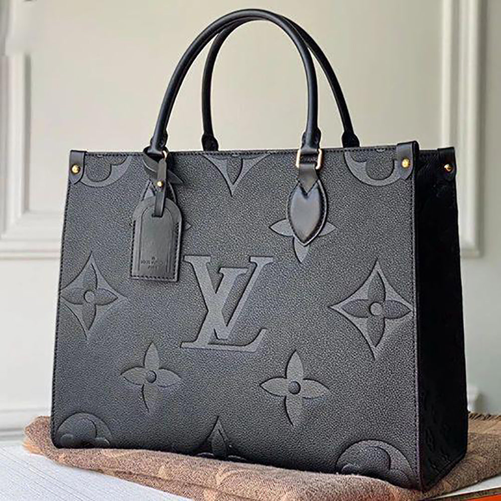 Louis Vuitton LV Pure Black Pattern Tote Bag Fashion Ladies One 