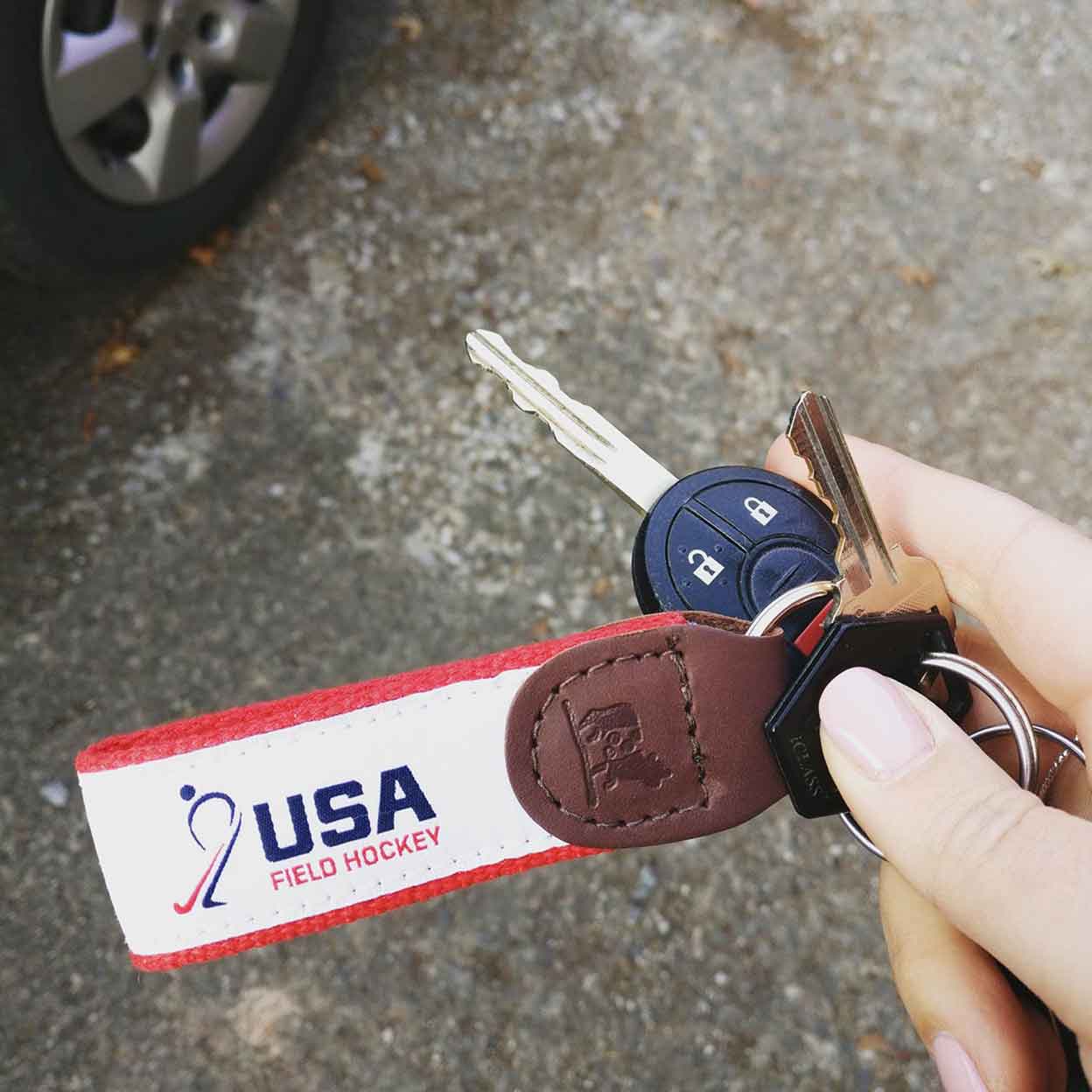 USA Field Hockey Ribbon Key Fob