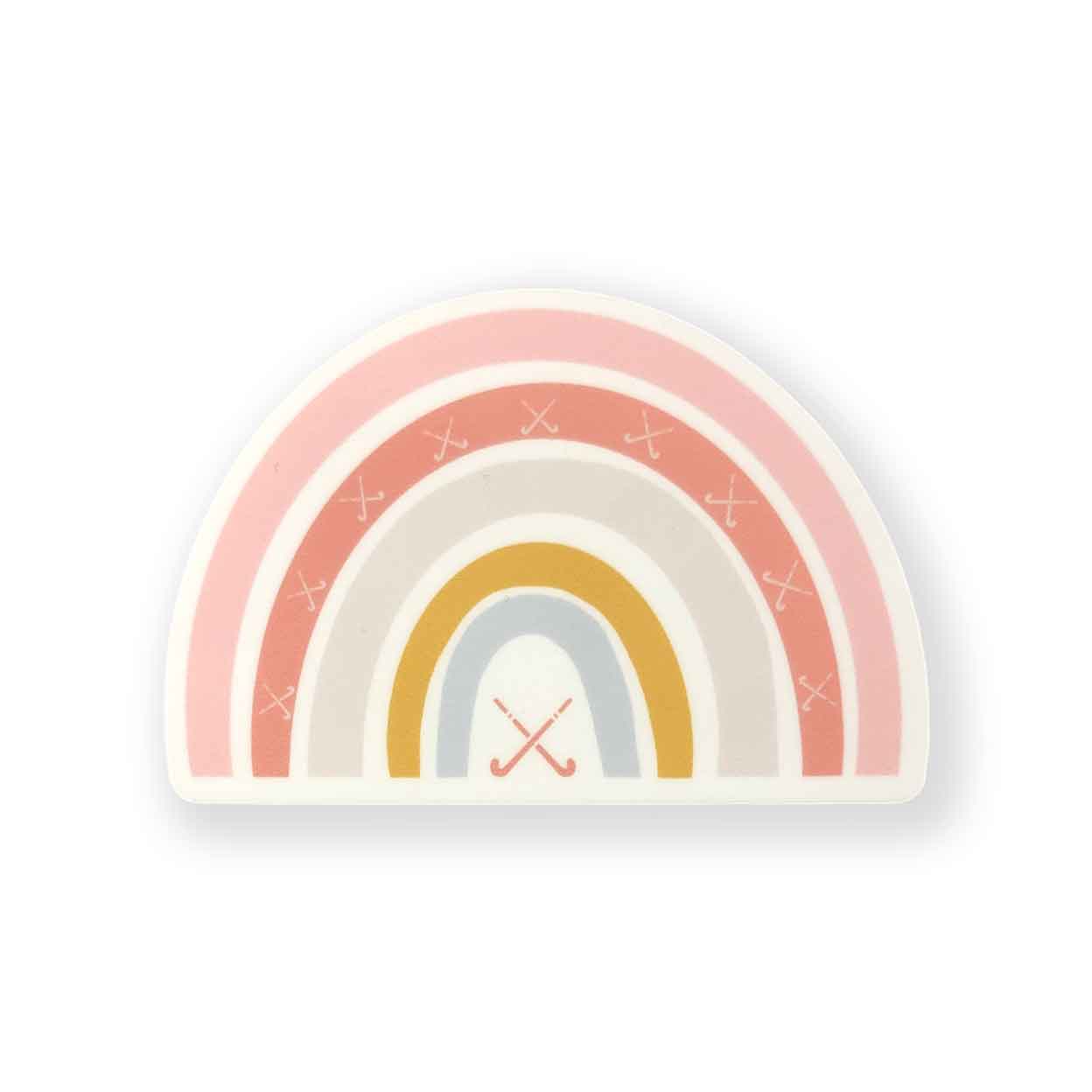 Field Hockey Rainbow Sticker