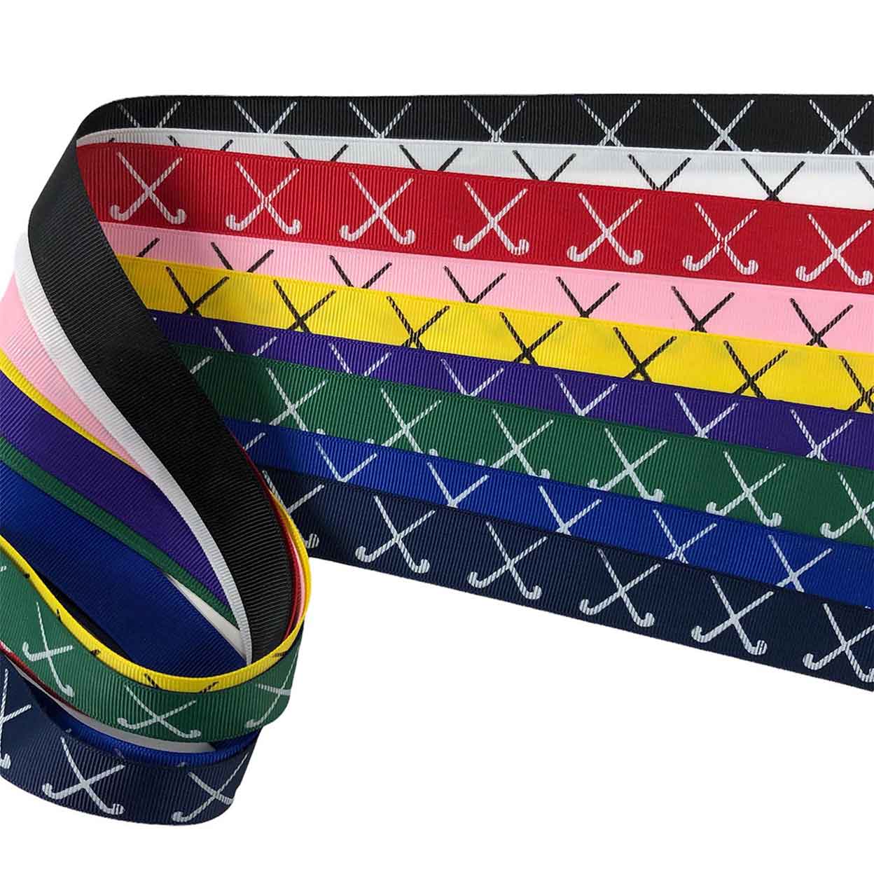 Field Hockey Printed Grosgrain Ribbon-By-The-Yard