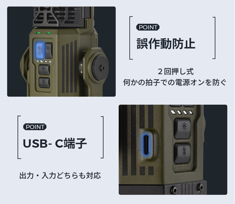 誤作動防止機能＆USB‐C端子