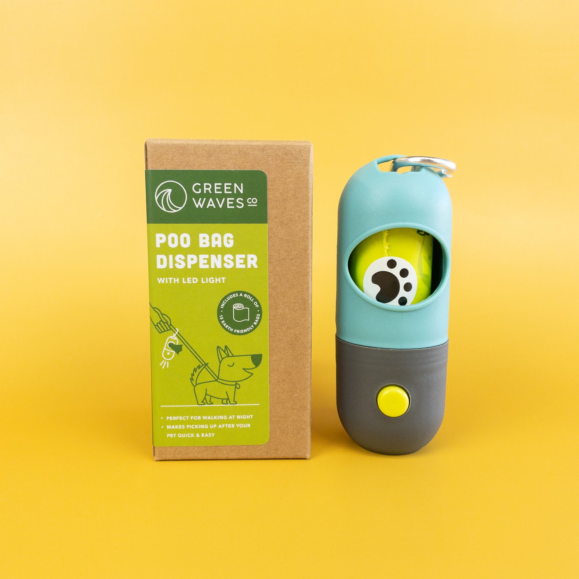 pet waste bag dispenser with flashlight