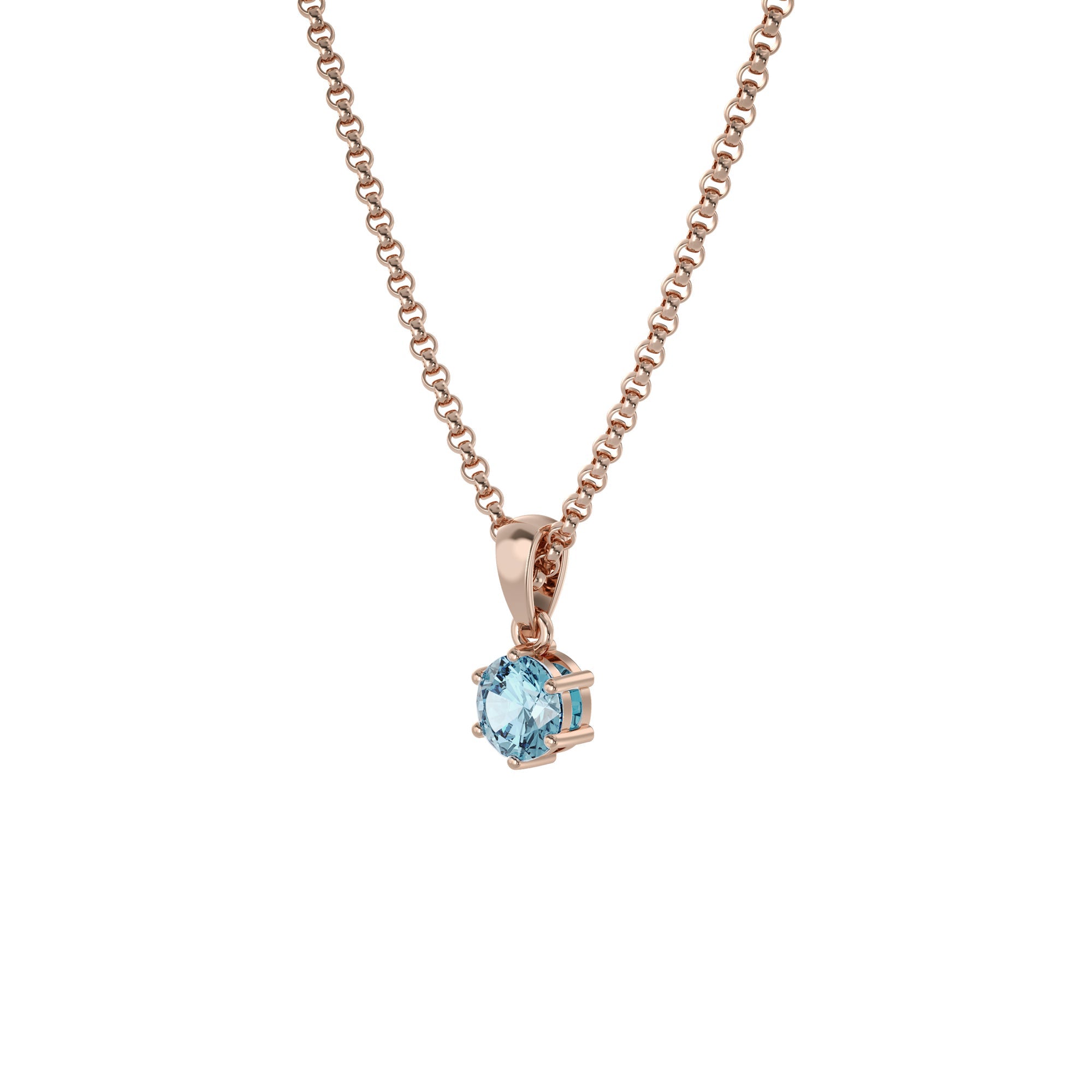 rose gold and aquamarine necklace