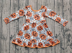 Baby Girls Halloween Pumpkin Long Sleeve Dress preorder - Yiwu Yifan Apparel Co Ltd