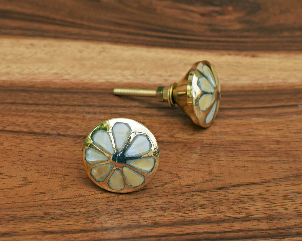 Mother of Pearl Brass Cabinet Drawer Knobs, Brass Cabinet Knob and Pull,  Gold Knobs – Brook And Birch