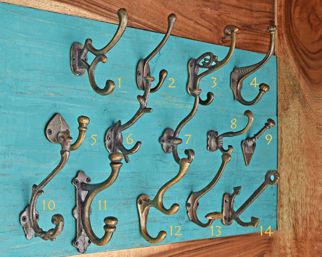 Indian-Shelf 1 Pack Key Holder Mother Baby Geese Vintage Brass Decorative  Wall Hooks for Hanging Unique Coat Rack Wall Mount Antique Towel Hangers