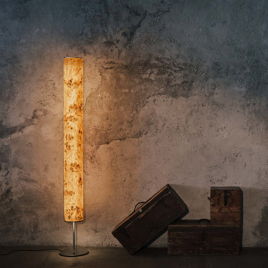 Leuchtnatur – Holzfurnier Lampe Satin Stehlampe Arbor | Nussbaum