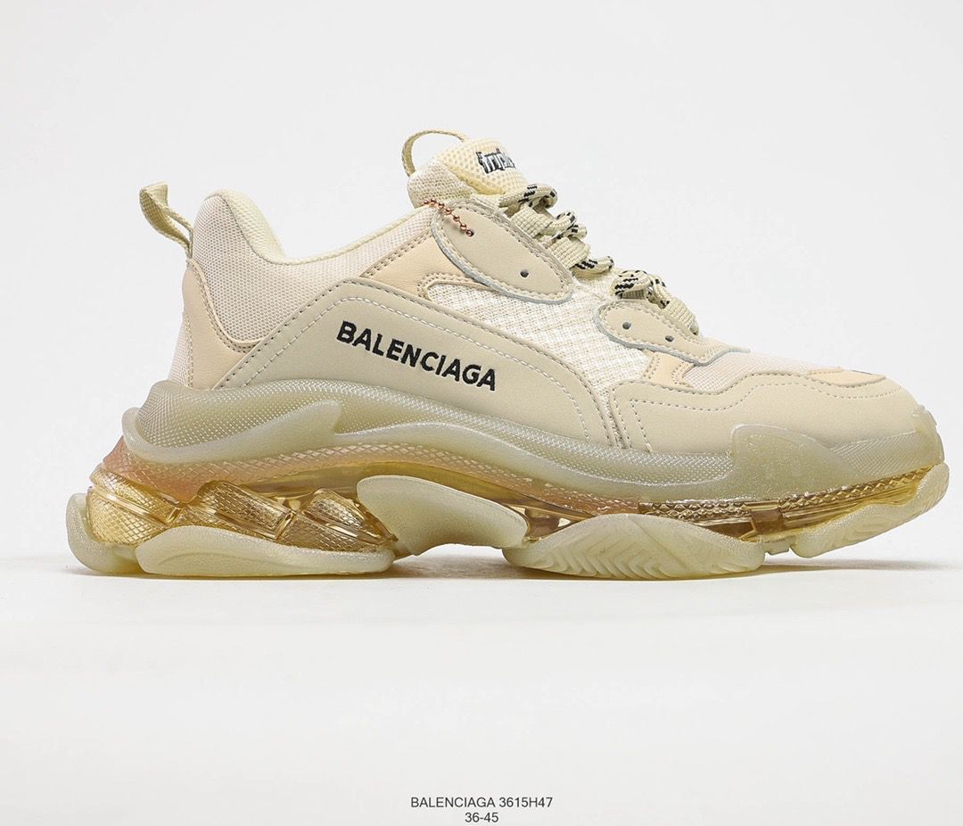 Balenciaga Triple S Clear Sole Crystal Beige Sneakers Shoes