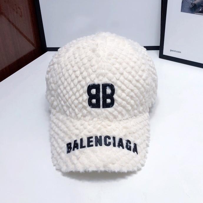 Balenciaga BB fashion men's and women's plush baseball c