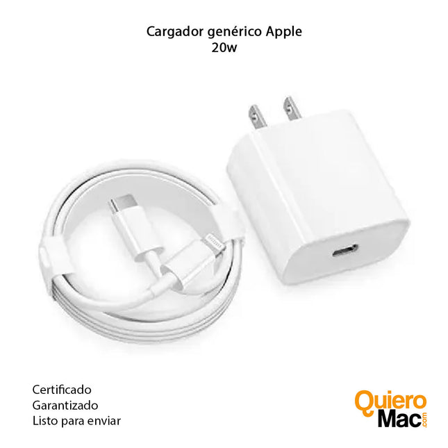 Cargador Iphone 12 Pro/ Max Tipo C 20w + Cable Tipo-C - Blanco GENERICO