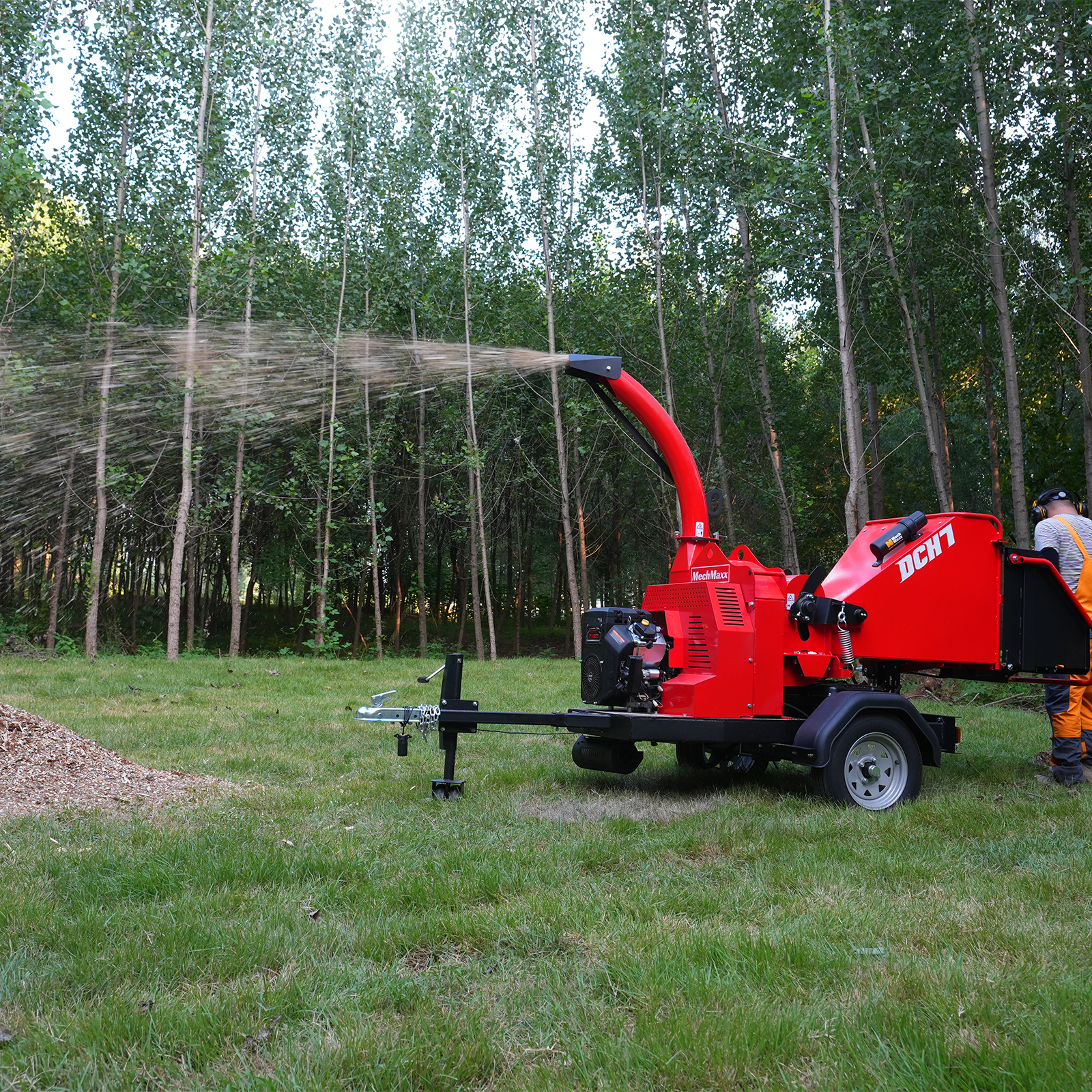 25hp 750cc Twin Cylinder ZONSEN Petrol Engine 7” Hydraulic Feeding Wood Chipper, DCH7 - Image 3