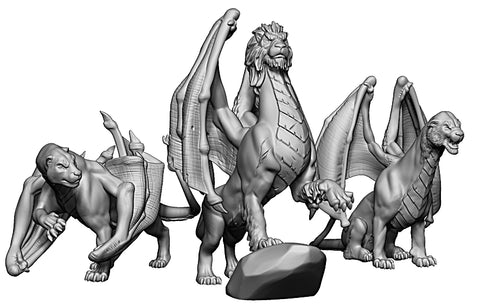 Set of 3 Dragonnes/Liondrakes