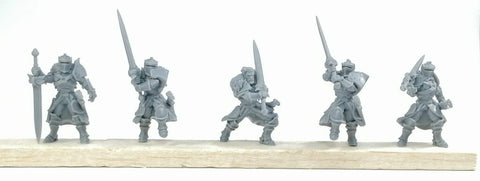 Kingsguard models glued to a wooden baton ready for priming