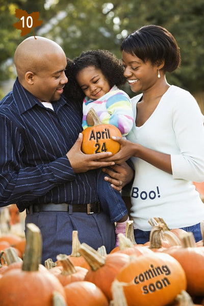 pumpkin patch baby announcement reveal