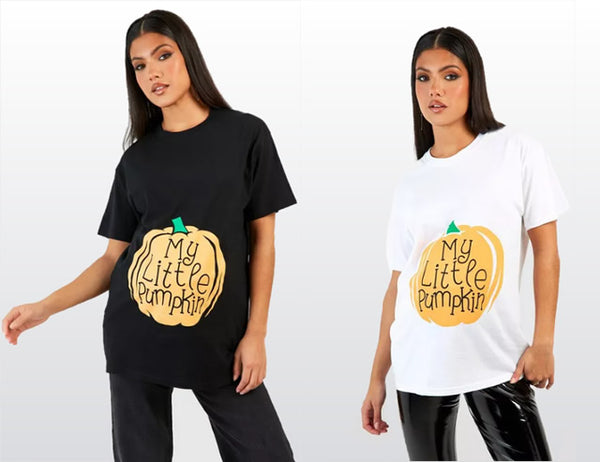 BOOHOO MATERNITY MY LITTLE PUMPKIN HALLOWEEN T-SHIRT