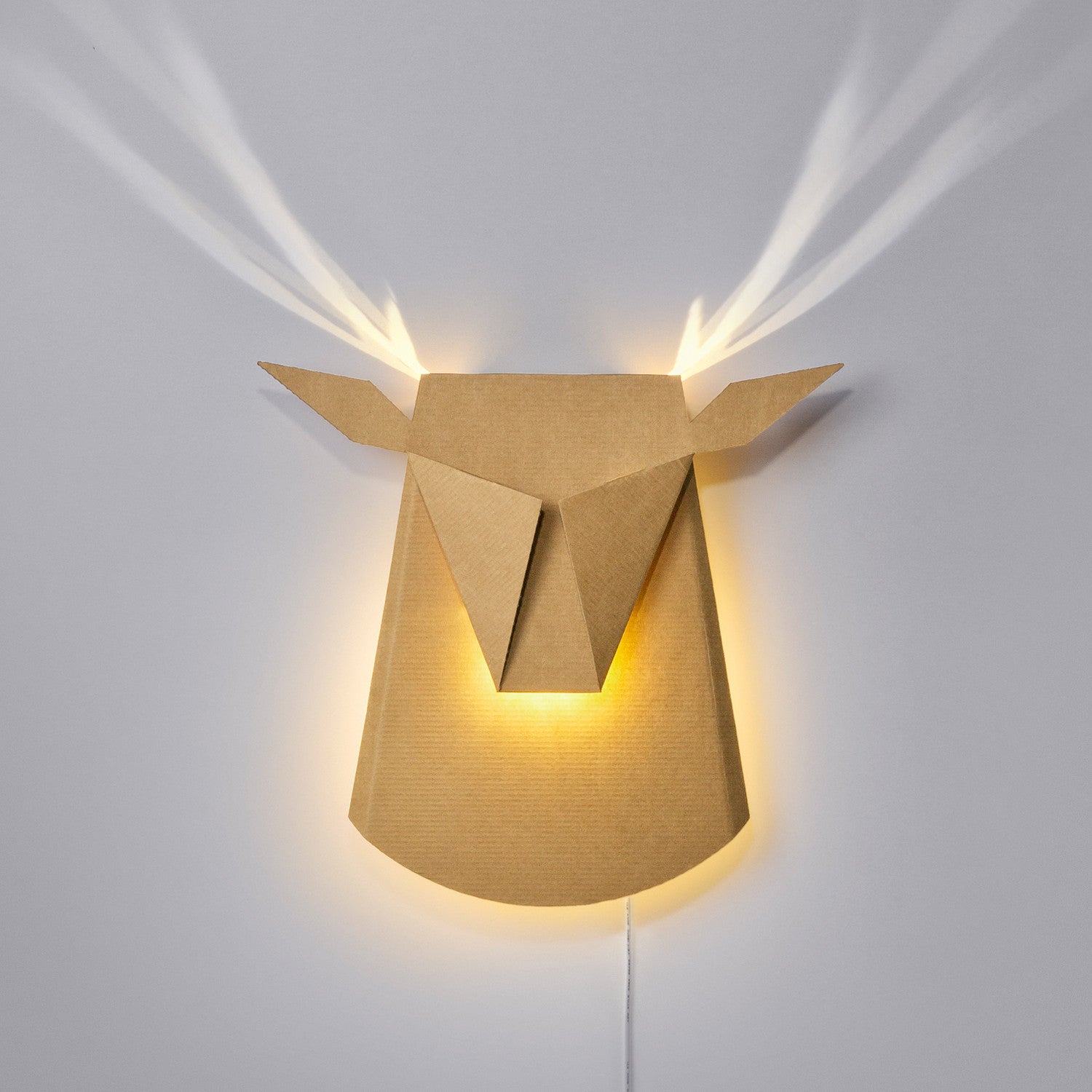 Deer Head An elegant cardboard wall LED light fixture Popup Lighting