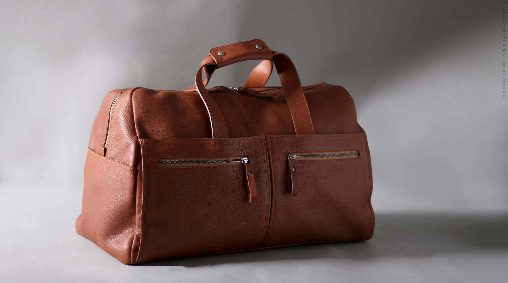 Mens Leather Weekender Bag | Harber London