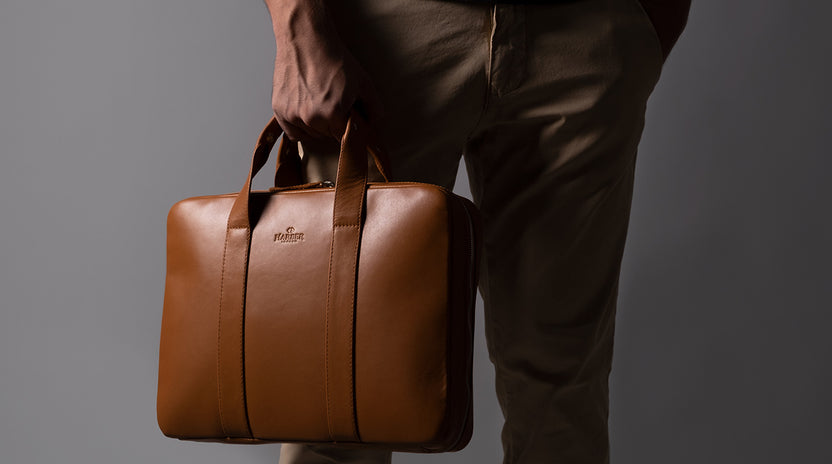 Leather Laptop Briefcase | Harber London