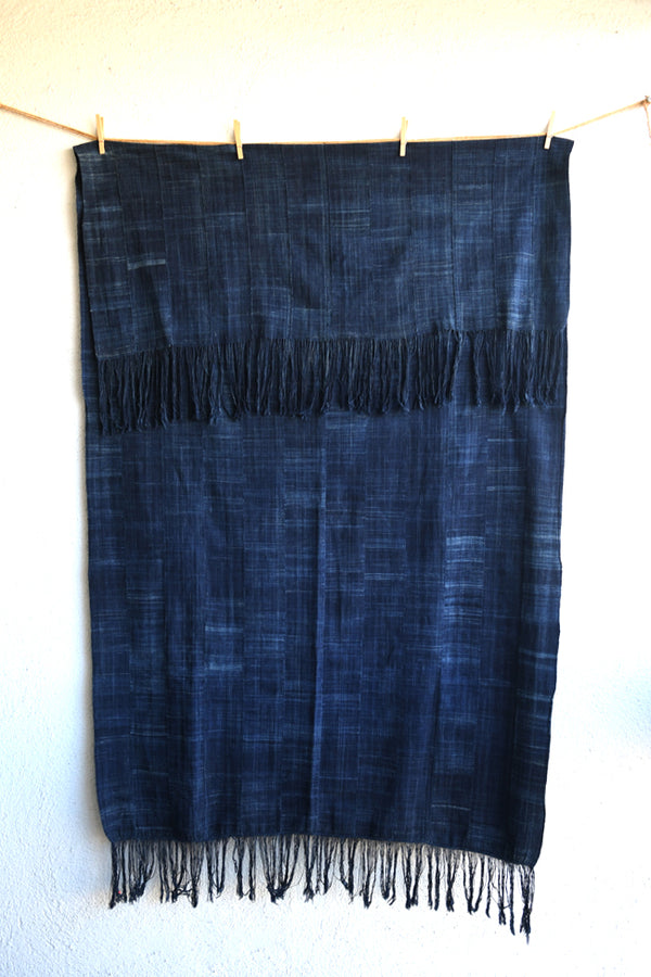 Handcrafted African Art - Fabric Textiles - Dyed Indigo - Vintage -  Blue Solid - Home Decor - Living