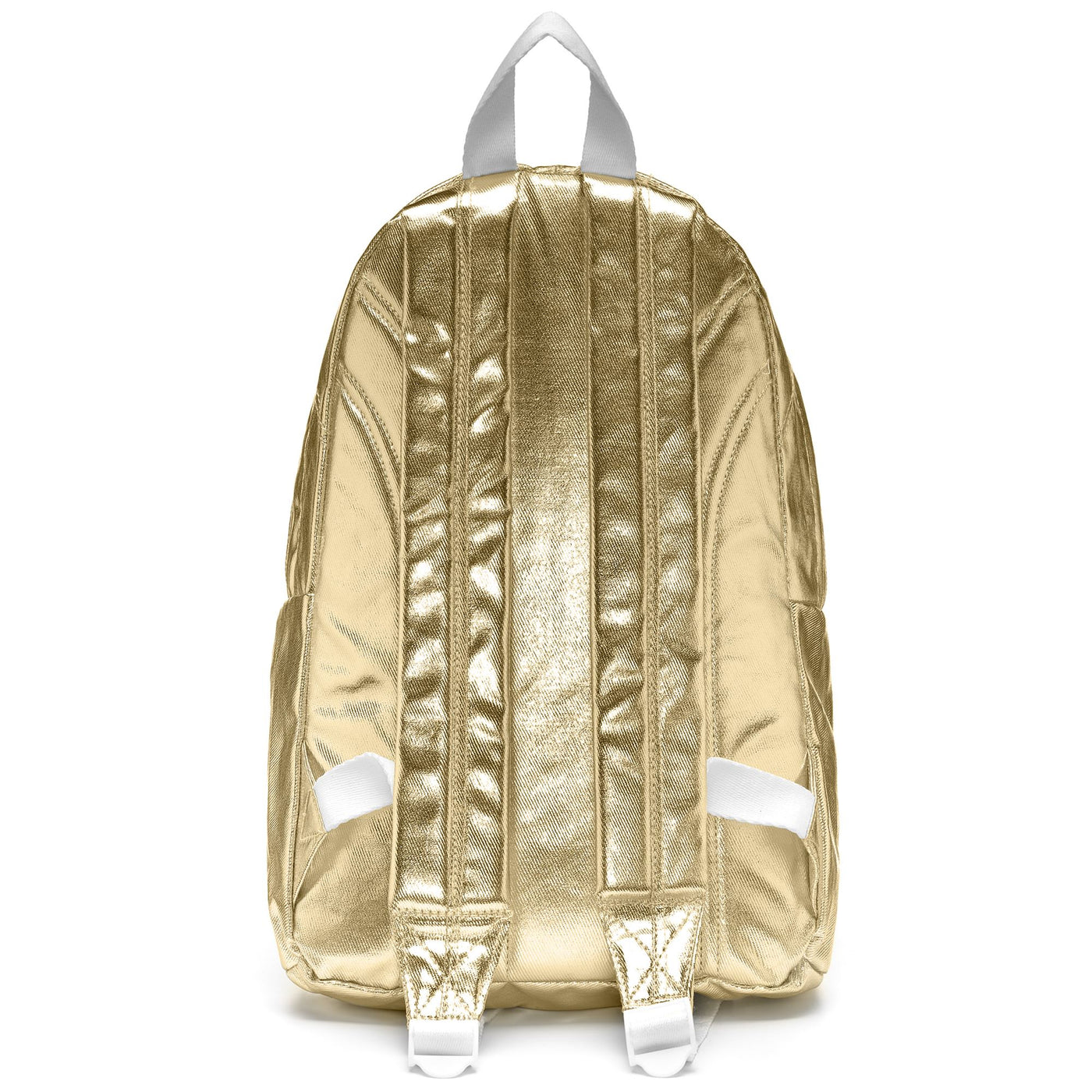 Bags Woman MINI BACKPACK METALLIC Backpack YELLOW GOLD Dressed Front (jpg Rgb)	