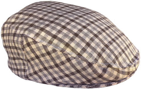 Headchange Made in USA Brown Plaid 100% Linen Ivy Cap – 