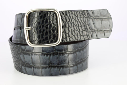 Saltwater Crocodile Belt: Navy Blue