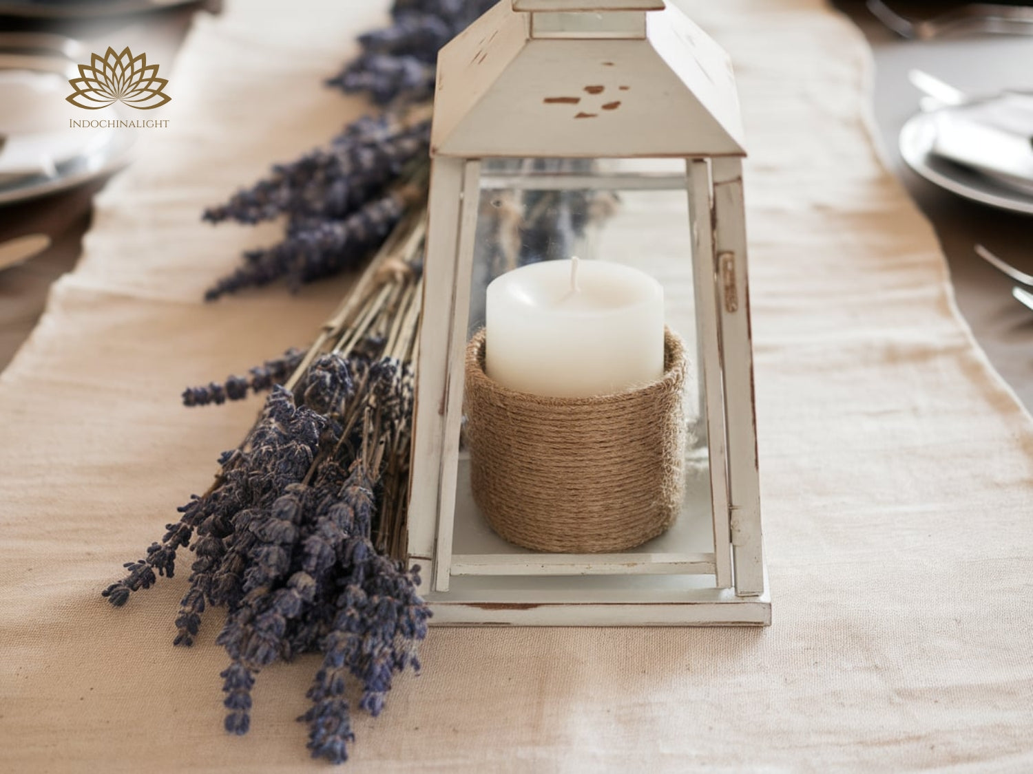 Wrap candles in twine for texture and interest