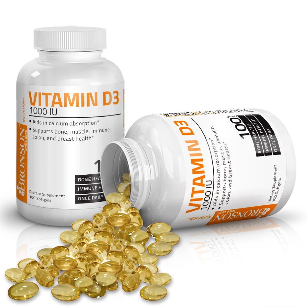 Vitamin D3 - 1,000 IU - 100 Softgels | Vitamins & Supplements | Bronson ...