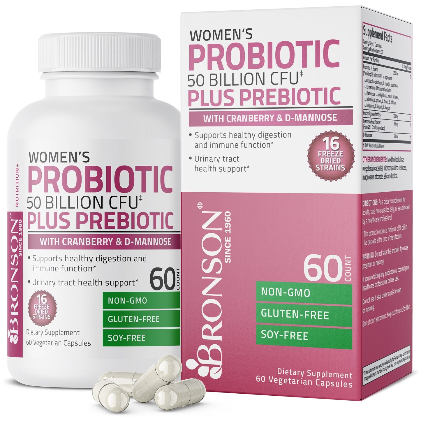 Bronson Probiotic Prebiotic For Women 50 Billion Cfu Probiotics And Enzymes Bronson Vitamins 8137