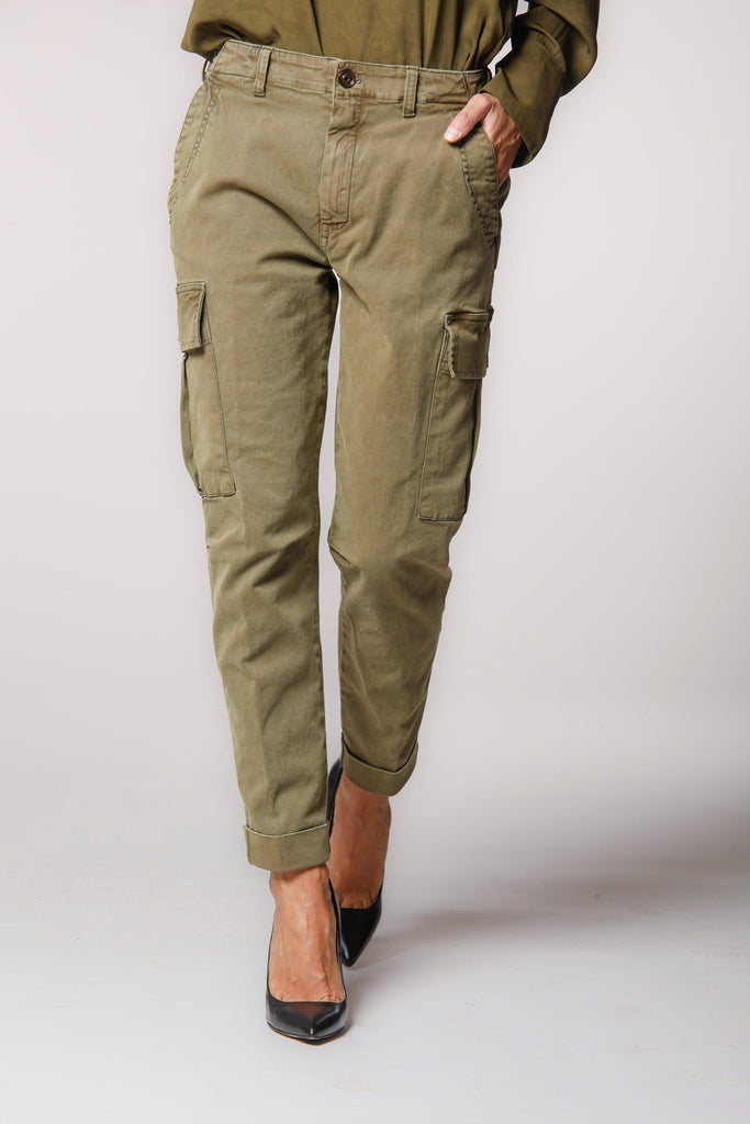 Jaqueline Archivio pantalone chino donna in velluto millerighe curvy