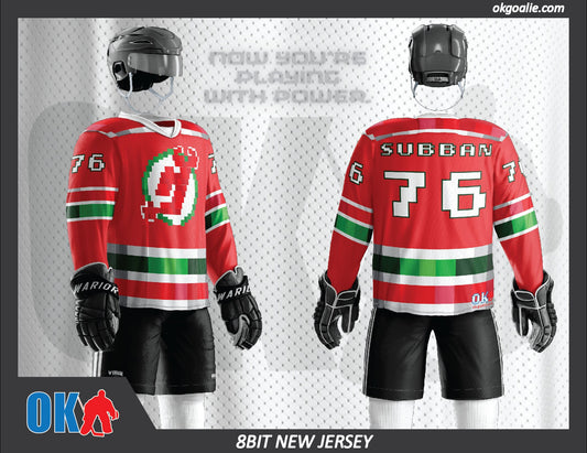 Red New Jersey Hockey Jersey