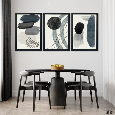 Watercolor Shapes Collection (3 Panel) Abstract Wall Art