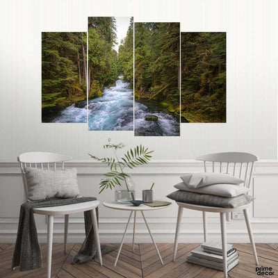River Flowing Photography(4 Panel) | Nature Wall Art