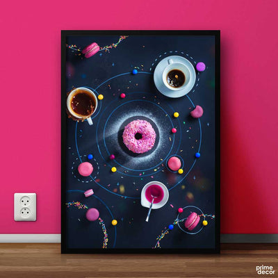 Space Donut Poster Art |Food Poster Wall Art