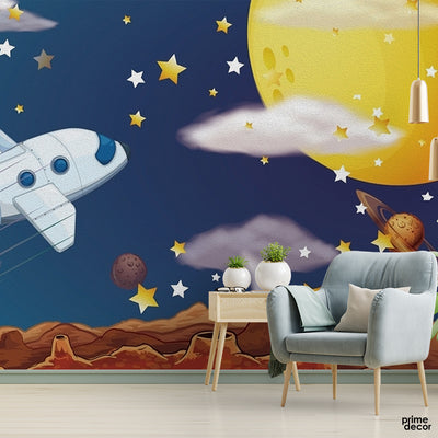 Hand Drawn Space Astronaut |Wallpaper Mural