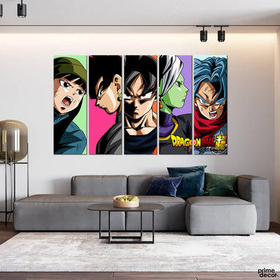 Dragon Ball Z Super Goku (5 Panel) Anime Wall Art