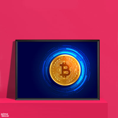 Golden Bitcoin | Crypto Wall Art