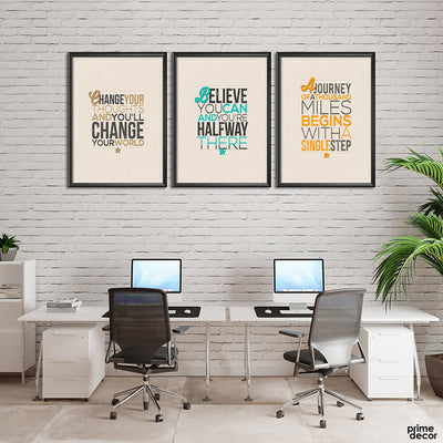 Change Your Thoughts Trio (3 Panel) Motivational Wall Art