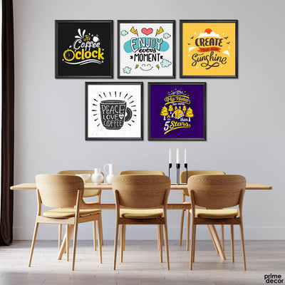 Coffee Shop Collection (5 Panel) Motivational Wall Art