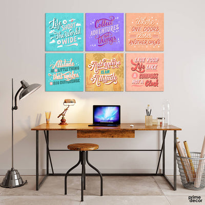 Colorful Adventure Vibes (6 Panel) Motivational Wall Art