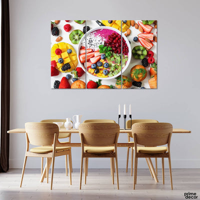 Delicious Fruits in the Bowl (3 Panel) Food Wall Art