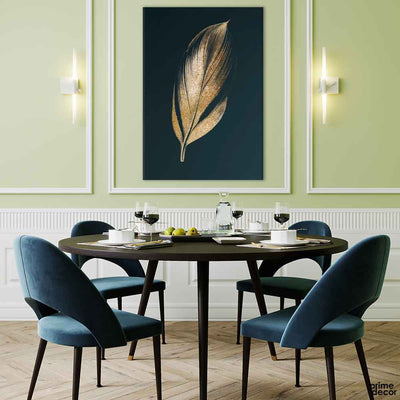 Gold Glitter Leaf (Single Panel) | Abstract Wall Art