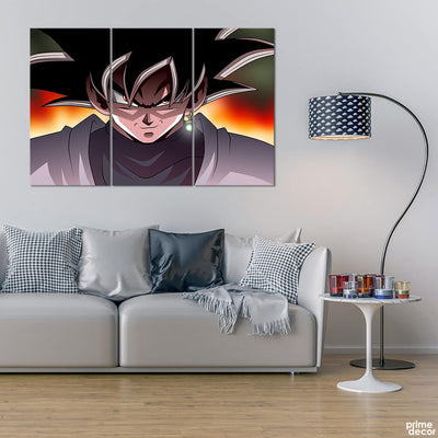 Goku Black Dragon Ball (3 Panel) Movies Wall Art