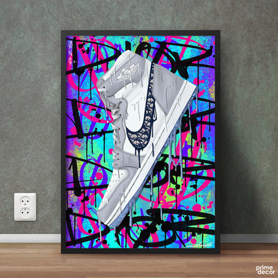 Nike Air Dior Sneaker Graffiti | Fashion Poster Wall Art